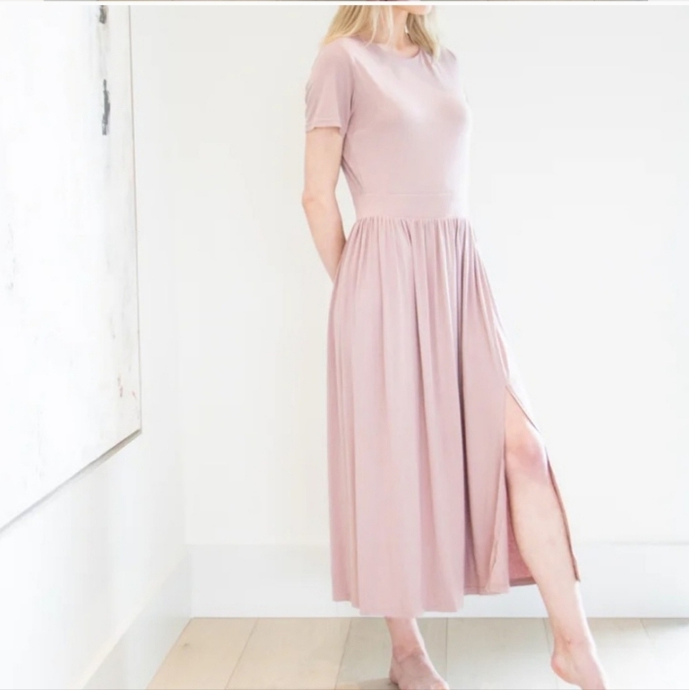 NWT Priv Minimalist Slit Midi Dress